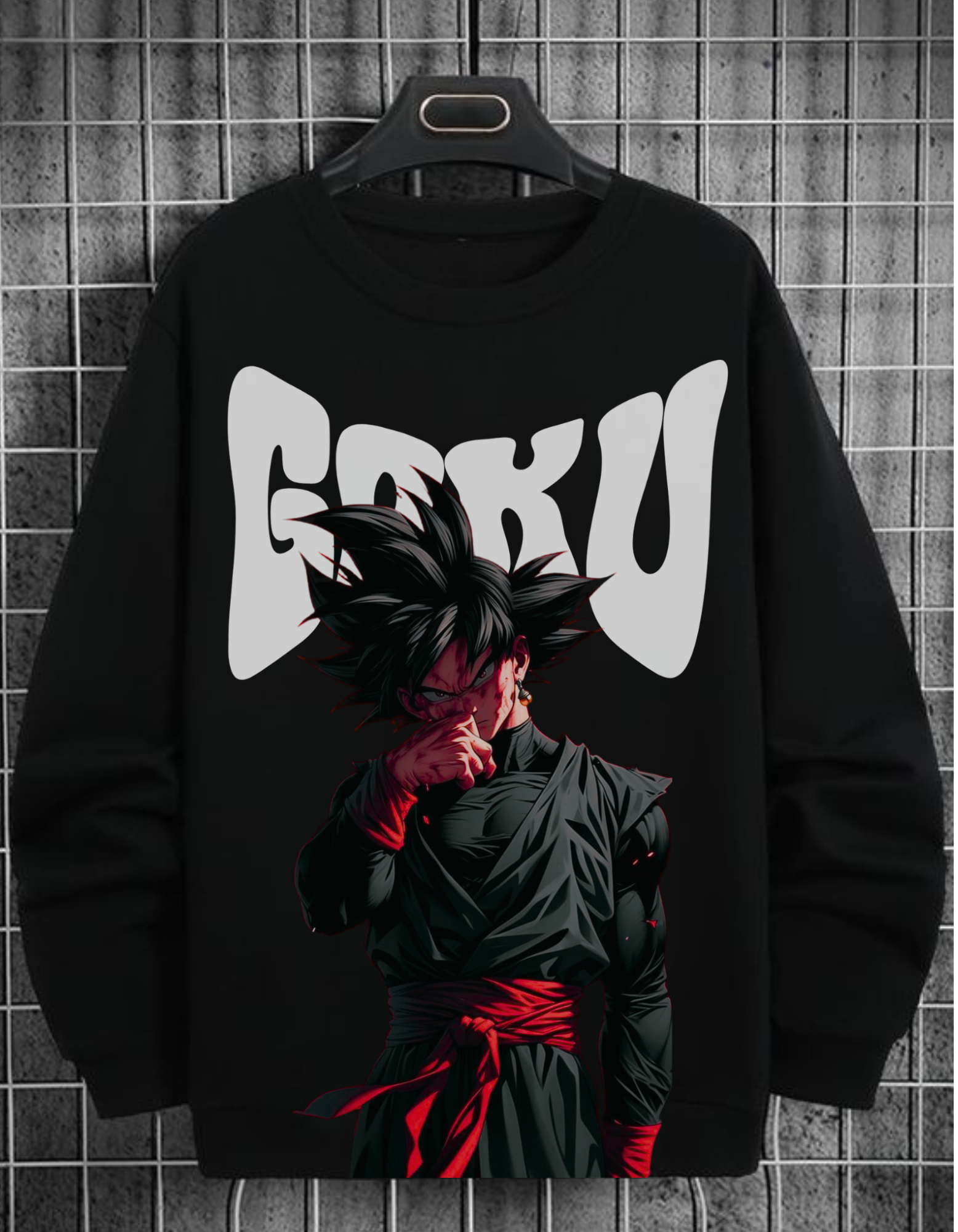 Anime Warrior Black Sweatshirt (Goku-Inspired)